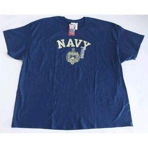 NWT Mens Collegiate Licensed Product NAVY SS 100% Cotton Blue T-Shirt Size 4XL